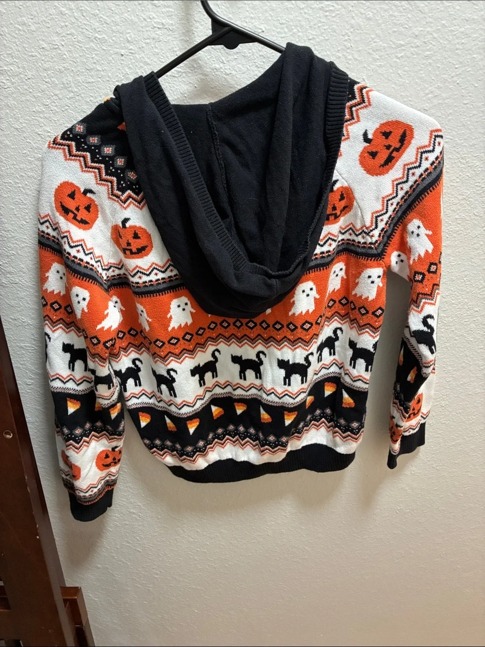 Gymboree Halloween Zip Hoodie - Orange, Black & White